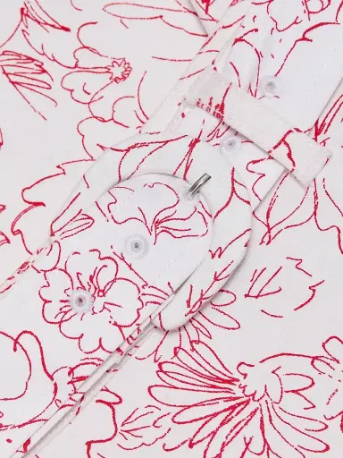 Cinq à Sept Women's Nala Garden Doodle Midi-Skirt - White Goji Berry | Thumbnail 7