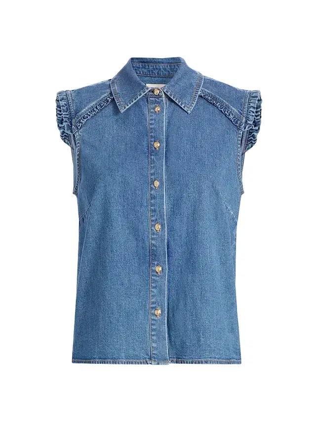 Cinq à Sept Women's Florance Denim Top - Light Wash