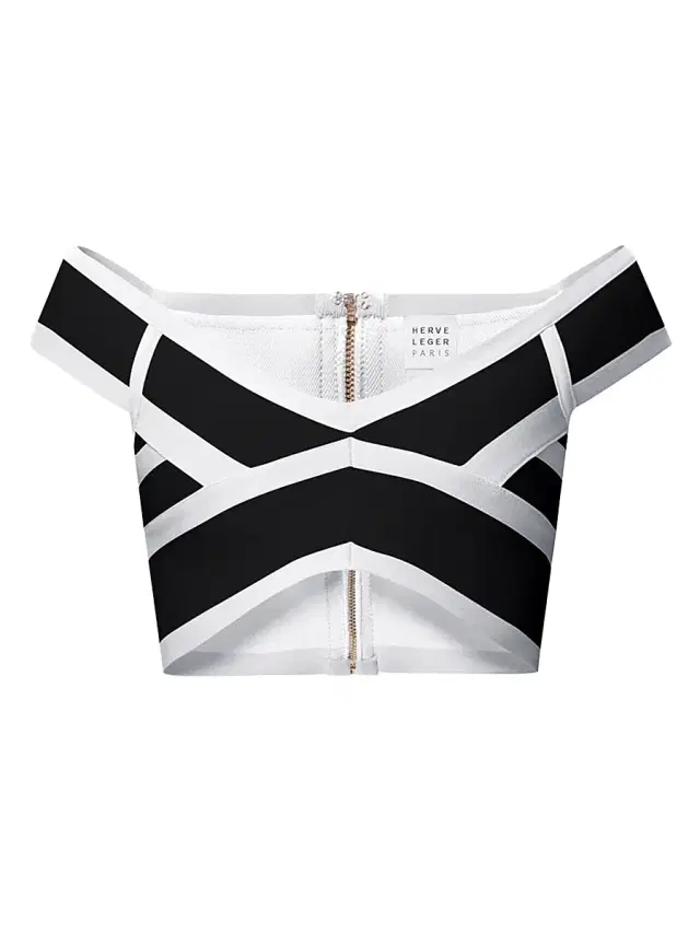 Hervé Léger Women's 40th Anniversary The Spotlight Crop Top - Black Alabaster Combo