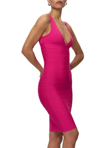 Hervé Léger Women's 40th Anniversary The Backstage Knee-Length Dress - Punch - Size XXS | Thumbnail 4