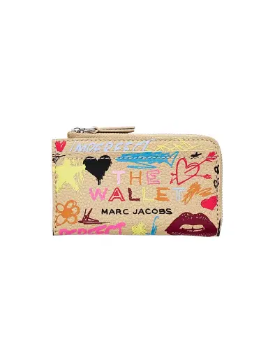 Marc Jacobs Women's The Punk Scribble Leather Wallet - Beige Multi | Thumbnail 1