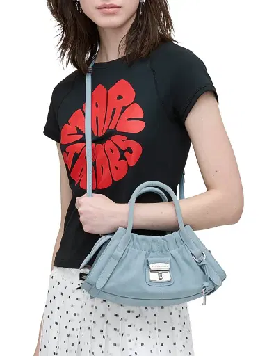 Marc Jacobs Women's The Suede Cristina Small Satchel - Blue Mist | Thumbnail 2