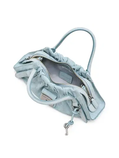 Marc Jacobs Women's The Suede Cristina Small Satchel - Blue Mist | Thumbnail 5