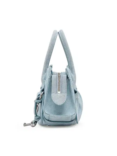 Marc Jacobs Women's The Suede Cristina Small Satchel - Blue Mist | Thumbnail 6