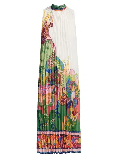 Elie Tahari Women's The Reilley Celestial Paisley Pleated Midi-Dress - Celestial Paisley | Thumbnail 1 Elie Tahari Women's The Reilley Celestial Paisley Pleated Midi-Dress - Celestial Paisley | Thumbnail 1