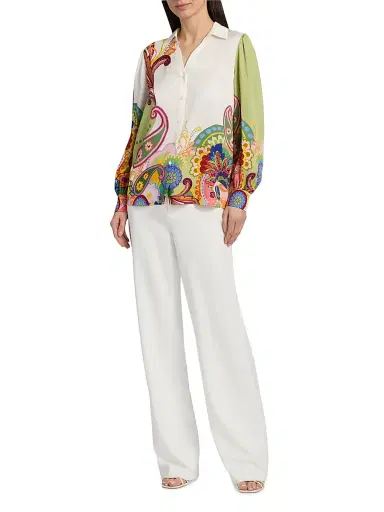 Elie Tahari Women's The Olivia Celestial Paisley Shirt - Celestial Paisley | Thumbnail 2 Elie Tahari Women's The Olivia Celestial Paisley Shirt - Celestial Paisley | Thumbnail 2