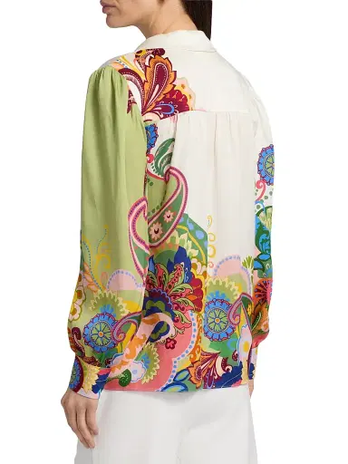 Elie Tahari Women's The Olivia Celestial Paisley Shirt - Celestial Paisley | Thumbnail 5 Elie Tahari Women's The Olivia Celestial Paisley Shirt - Celestial Paisley | Thumbnail 5