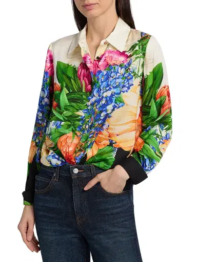 Elie Tahari Women's The Madeline Spring Meadow Shirt - Spring Meadow | Thumbnail 3 Elie Tahari Women's The Madeline Spring Meadow Shirt - Spring Meadow | Thumbnail 3
