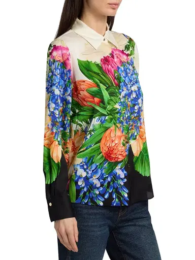 Elie Tahari Women's The Madeline Spring Meadow Shirt - Spring Meadow | Thumbnail 4 Elie Tahari Women's The Madeline Spring Meadow Shirt - Spring Meadow | Thumbnail 4