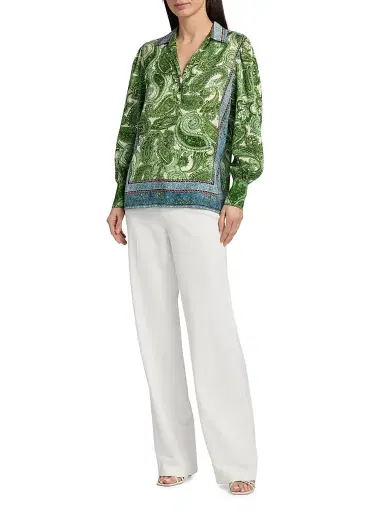 Elie Tahari Women's The Olivia Regent Paisley Shirt - Regent Paisley | Thumbnail 2 Elie Tahari Women's The Olivia Regent Paisley Shirt - Regent Paisley | Thumbnail 2