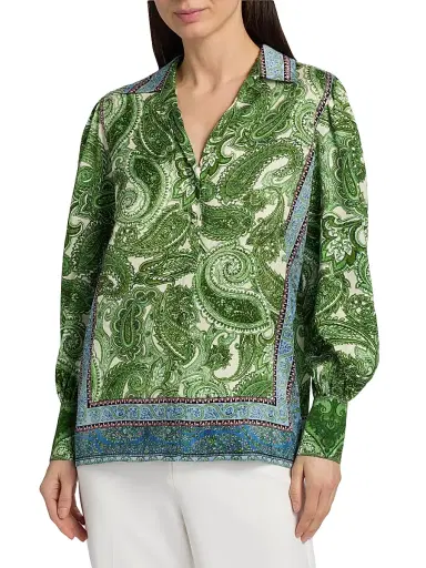 Elie Tahari Women's The Olivia Regent Paisley Shirt - Regent Paisley | Thumbnail 3 Elie Tahari Women's The Olivia Regent Paisley Shirt - Regent Paisley | Thumbnail 3
