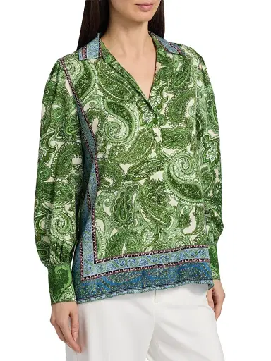 Elie Tahari Women's The Olivia Regent Paisley Shirt - Regent Paisley | Thumbnail 4 Elie Tahari Women's The Olivia Regent Paisley Shirt - Regent Paisley | Thumbnail 4