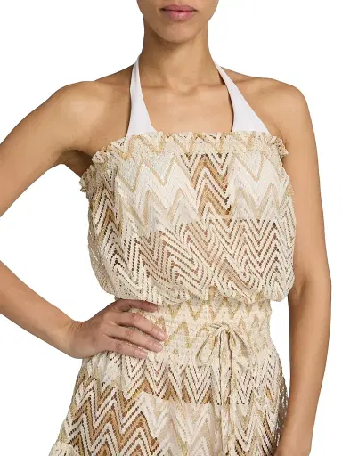 Ramy Brook Women's Lauryn Chevron-Knit Cover-Up Minidress - Sandstone Chevron | Thumbnail 5 Ramy Brook Women's Lauryn Chevron-Knit Cover-Up Minidress - Sandstone Chevron | Thumbnail 5