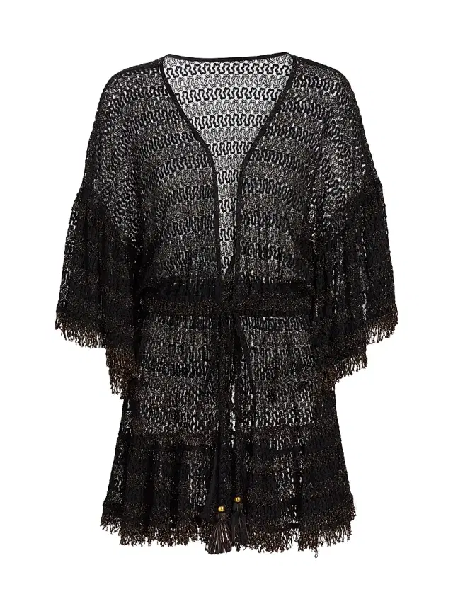 Ramy Brook Women's Jewel Cover-Up Minidress - Black Metallic Zigzag