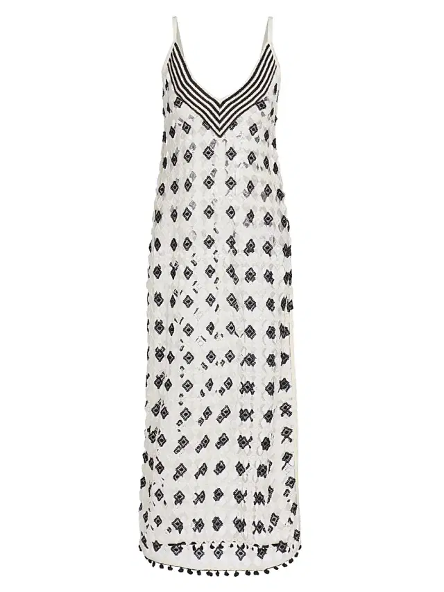 Ramy Brook Women's Cleo Patterned Sheer Cover-Up Maxi-Dress - Black Sandstone