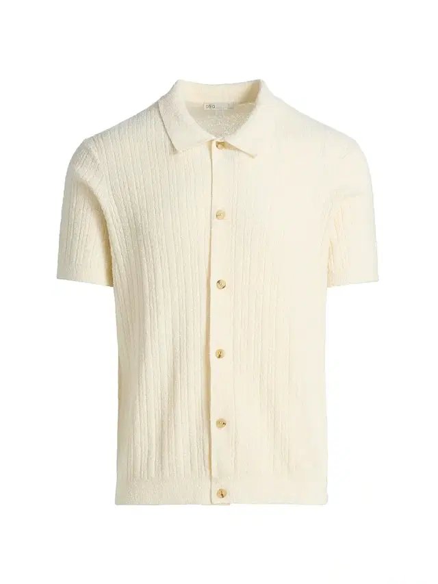 Onia Men's Boucle Rib-Knit Short-Sleeve Shirt - Cream