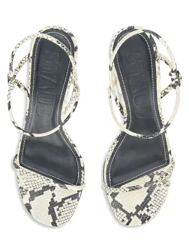 Staud Women's Laurel 70MM Snake-Embossed Leather Sandals - White Snake - Size 11 | Thumbnail 4