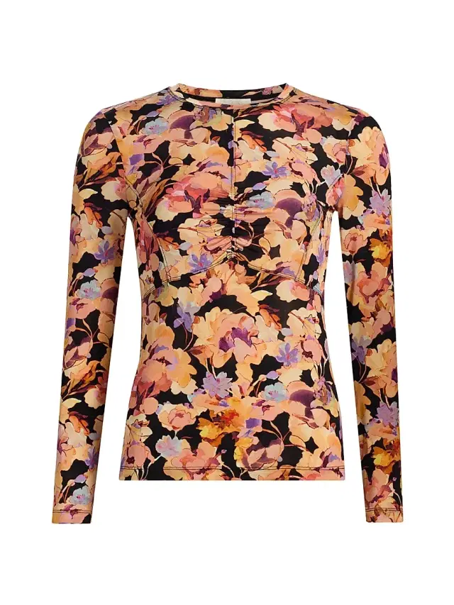 Ulla Johnson Women's Neri Floral Jersey Top - Night Bloom
