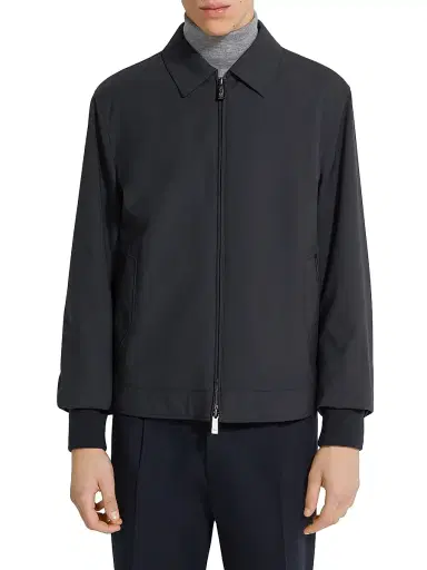 Zegna Men's Trofeo Elements Wool Blouson - Navy Blue - Size 44 | Thumbnail 2