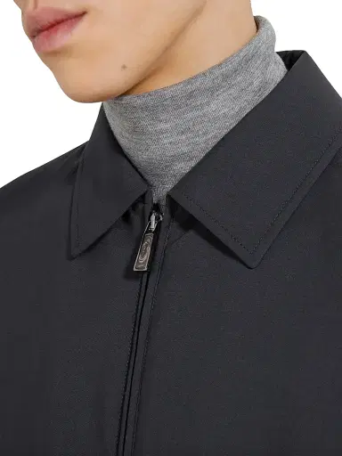 Zegna Men's Trofeo Elements Wool Blouson - Navy Blue - Size 44 | Thumbnail 4