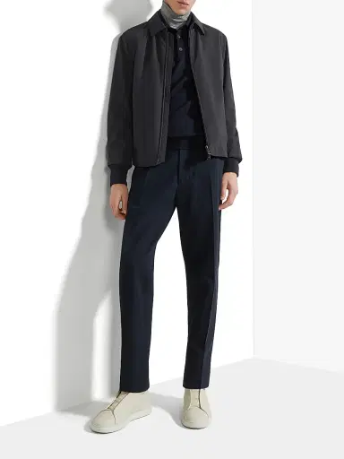 Zegna Men's Trofeo Elements Wool Blouson - Navy Blue - Size 44 | Thumbnail 5