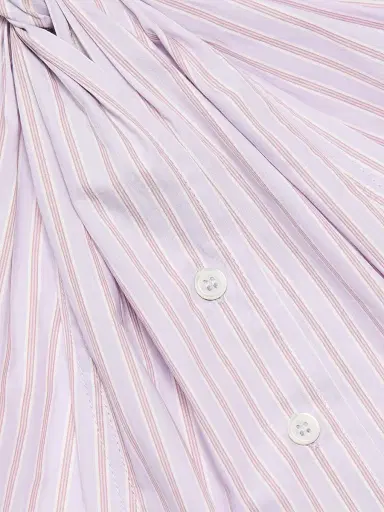 Ronny Kobo Women's Micala Pinstriped Cotton Open-Back Top - Hydrangea - Size XL | Thumbnail 7