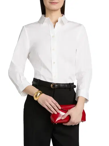 Carolina Herrera Women's Classic Cotton Blouse | Thumbnail 3 Carolina Herrera Women's Classic Cotton Blouse | Thumbnail 3