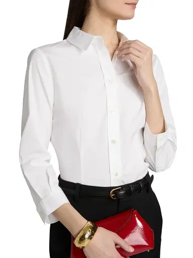 Carolina Herrera Women's Classic Cotton Blouse | Thumbnail 6 Carolina Herrera Women's Classic Cotton Blouse | Thumbnail 6