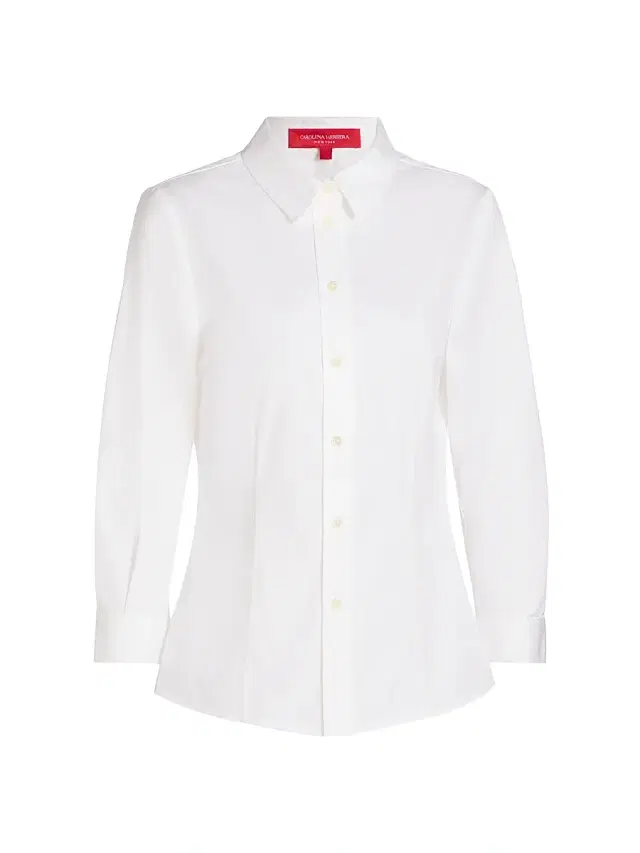 Carolina Herrera Women's Classic Cotton Blouse - White