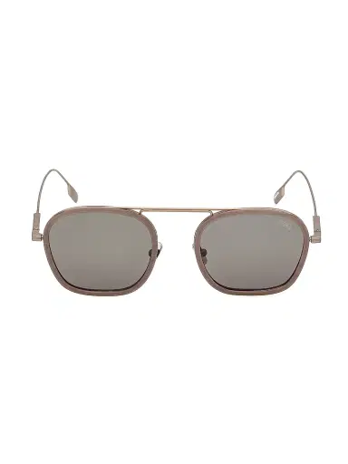 ZEGNA Men's Titanium Round 51MM Sunglasses - Brown Grey | Thumbnail 2 ZEGNA Men's Titanium Round 51MM Sunglasses - Brown Grey | Thumbnail 2