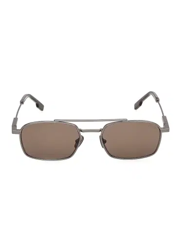 Zegna Men's 54MM Rectangular Sunglasses - Grey Brown | Thumbnail 2 Zegna Men's 54MM Rectangular Sunglasses - Grey Brown | Thumbnail 2