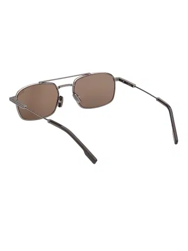 Zegna Men's 54MM Rectangular Sunglasses - Grey Brown | Thumbnail 4 Zegna Men's 54MM Rectangular Sunglasses - Grey Brown | Thumbnail 4