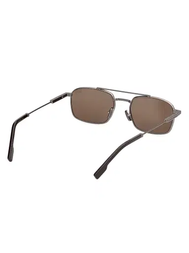 Zegna Men's 54MM Rectangular Sunglasses - Grey Brown | Thumbnail 6 Zegna Men's 54MM Rectangular Sunglasses - Grey Brown | Thumbnail 6