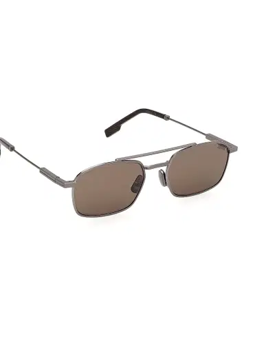 Zegna Men's 54MM Rectangular Sunglasses - Grey Brown | Thumbnail 8 Zegna Men's 54MM Rectangular Sunglasses - Grey Brown | Thumbnail 8