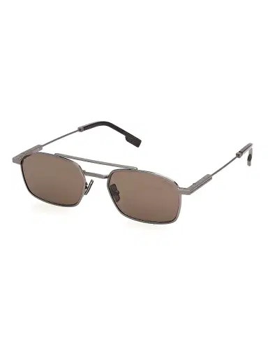 Zegna Men's 54MM Rectangular Sunglasses - Grey Brown | Thumbnail 1 Zegna Men's 54MM Rectangular Sunglasses - Grey Brown | Thumbnail 1