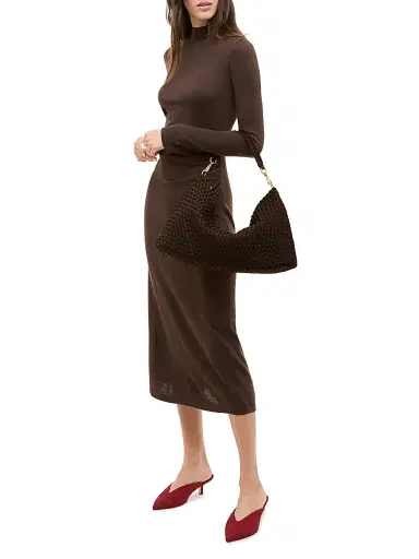 Naghedi Women's Porto Medium Half-Moon Shoulder Bag - Chocolate | Thumbnail 2