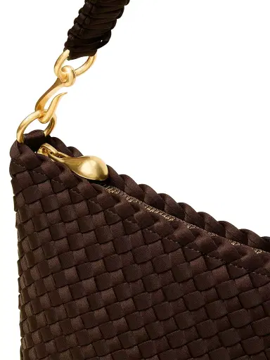Naghedi Women's Porto Medium Half-Moon Shoulder Bag - Chocolate | Thumbnail 6