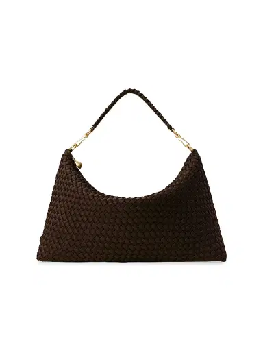 Naghedi Women's Porto Medium Half-Moon Shoulder Bag - Chocolate | Thumbnail 1