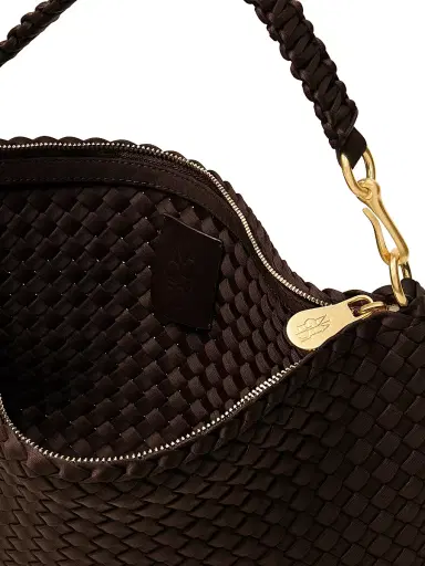 Naghedi Women's Porto Small Half-Moon Shoulder Bag - Chocolate | Thumbnail 4 Naghedi Women's Porto Small Half-Moon Shoulder Bag - Chocolate | Thumbnail 4