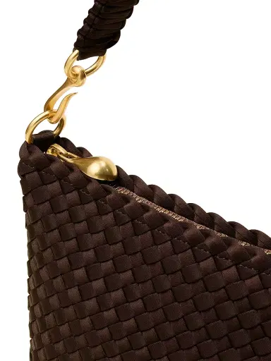 Naghedi Women's Porto Small Half-Moon Shoulder Bag - Chocolate | Thumbnail 5 Naghedi Women's Porto Small Half-Moon Shoulder Bag - Chocolate | Thumbnail 5