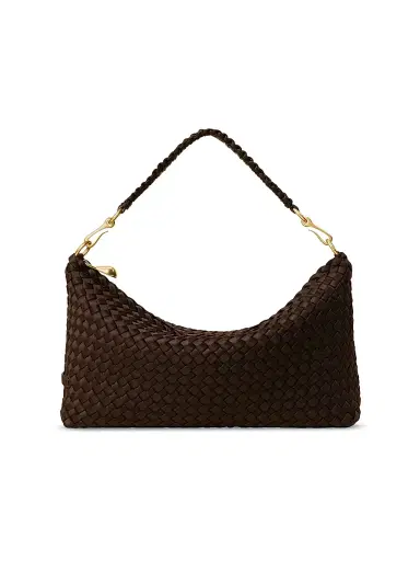 Naghedi Women's Porto Small Half-Moon Shoulder Bag - Chocolate | Thumbnail 1 Naghedi Women's Porto Small Half-Moon Shoulder Bag - Chocolate | Thumbnail 1