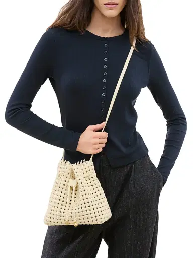 Naghedi Women's Mallorca Open Weave Bucket Bag | Thumbnail 2 Naghedi Women's Mallorca Open Weave Bucket Bag | Thumbnail 2