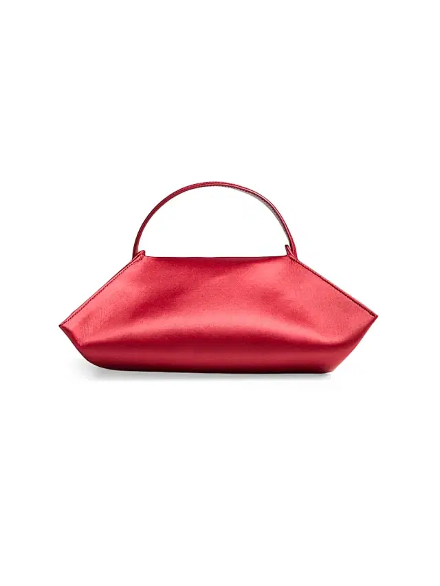 Women's Origami Baguette Satin Bag - Holly Red