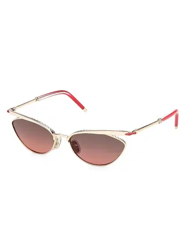 Christian Louboutin Women's 56MM Cat-Eye Sunglasses - Gold Red | Thumbnail 1