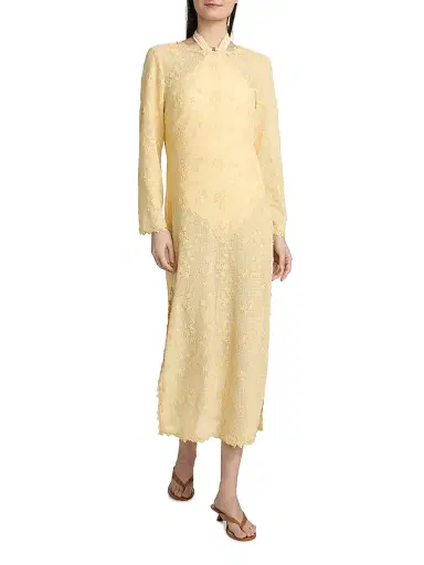 Kobi Halperin Women's London Floral-Embroidered Lace Cover-Up Maxi Dress - Chamomile - Size XL | Thumbnail 2 Kobi Halperin Women's London Floral-Embroidered Lace Cover-Up Maxi Dress - Chamomile - Size XL | Thumbnail 2