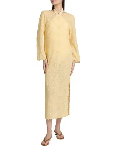 Kobi Halperin Women's London Floral-Embroidered Lace Cover-Up Maxi Dress - Chamomile - Size XL | Thumbnail 3 Kobi Halperin Women's London Floral-Embroidered Lace Cover-Up Maxi Dress - Chamomile - Size XL | Thumbnail 3