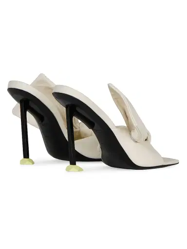 Givenchy Women's Boudoir Heeled Mules in Nappa Leather with Bow - Ivory - Size 11 | Thumbnail 4 Givenchy Women's Boudoir Heeled Mules in Nappa Leather with Bow - Ivory - Size 11 | Thumbnail 4
