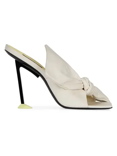 Givenchy Women's Boudoir Heeled Mules in Nappa Leather with Bow - Ivory - Size 11 | Thumbnail 1 Givenchy Women's Boudoir Heeled Mules in Nappa Leather with Bow - Ivory - Size 11 | Thumbnail 1