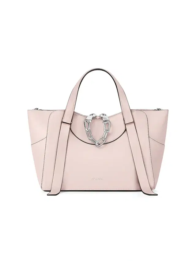 Women's  Snatch Top Handle Bag in Grained Leather - Baby Pink