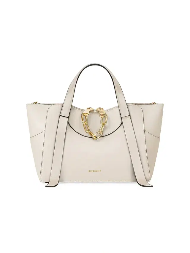 Women's The Snatch  Top Handle Bag in Grained Leather - Cream